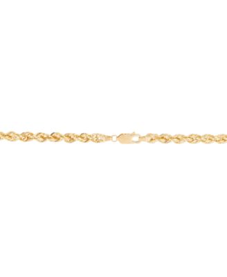 Lightweight Rope Link 22" Chain Necklace in 10k Gold
