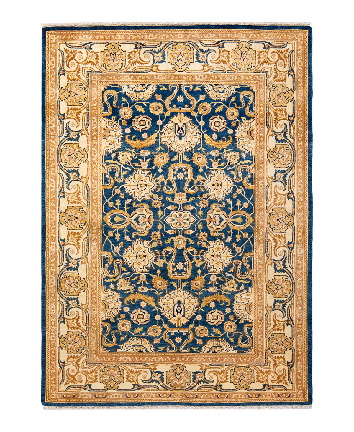 Closeout! Adorn Hand Woven Rugs Eclectic M1197 6'1in x 9' Area Rug - Blue