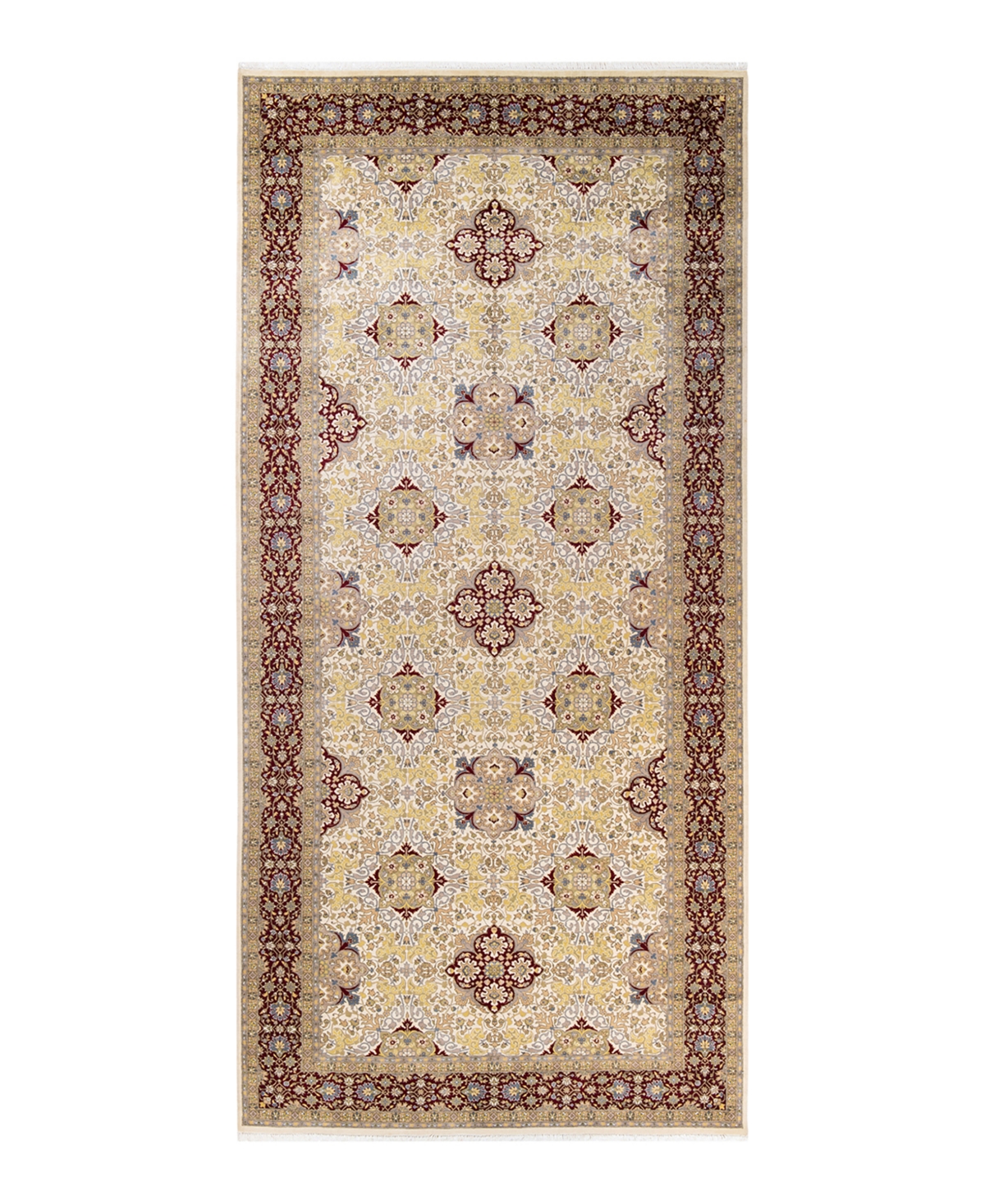 Closeout! Adorn Hand Woven Rugs Mogul M1189 6'1in x 13'1in Runner Area Rug - Ivory
