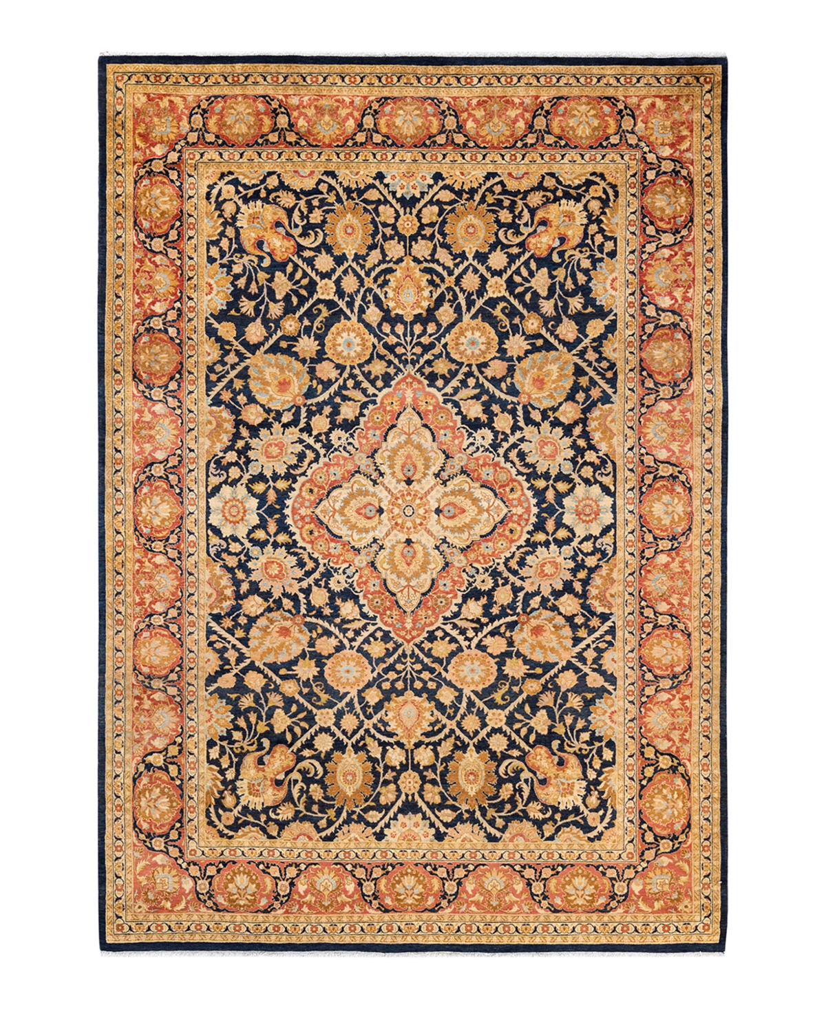 Closeout! Adorn Hand Woven Rugs Mogul M1195 6'1in x 9' Area Rug - Blue