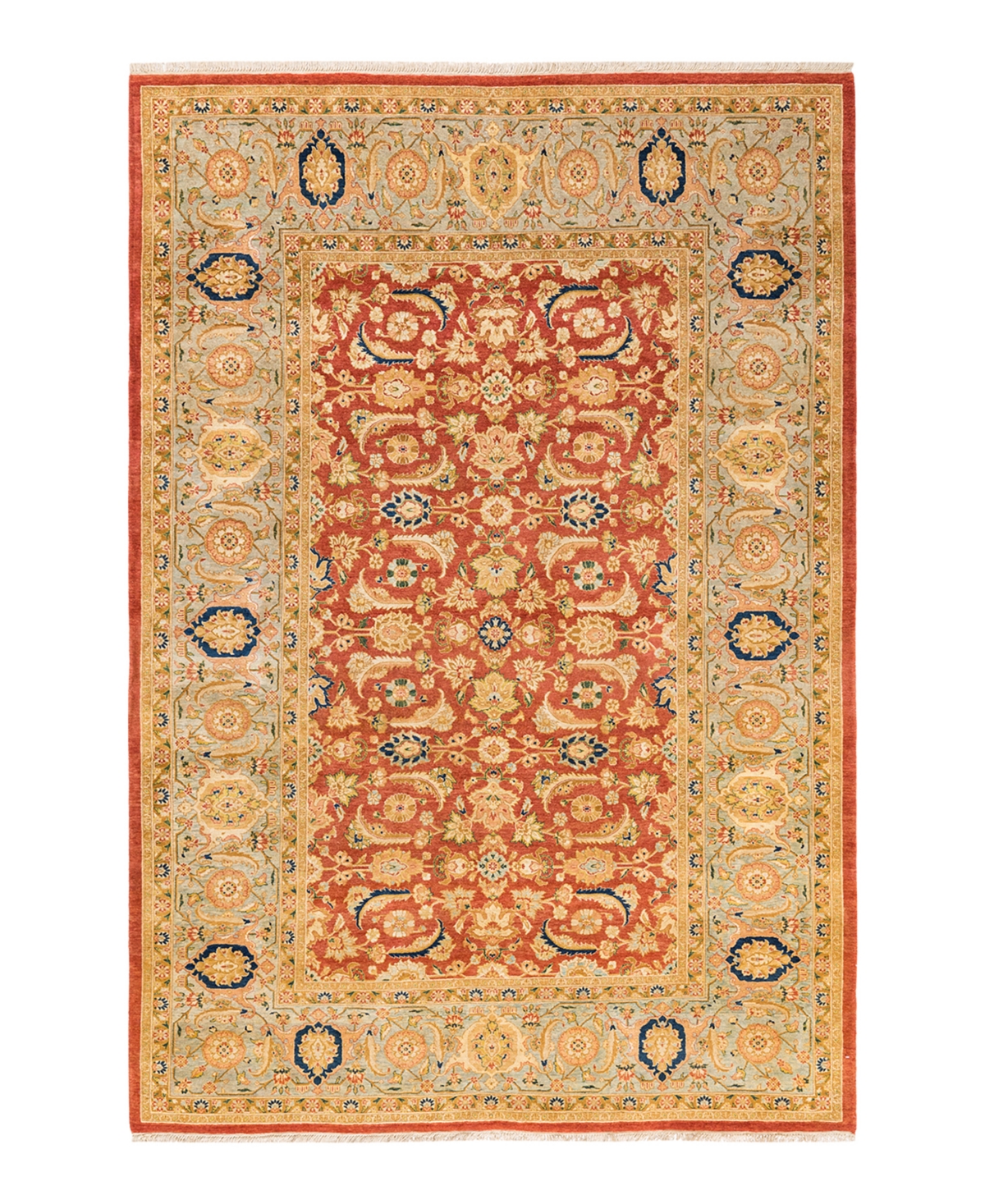 Closeout! Adorn Hand Woven Rugs Mogul M1210 6'2in x 9'2in Area Rug - Orange