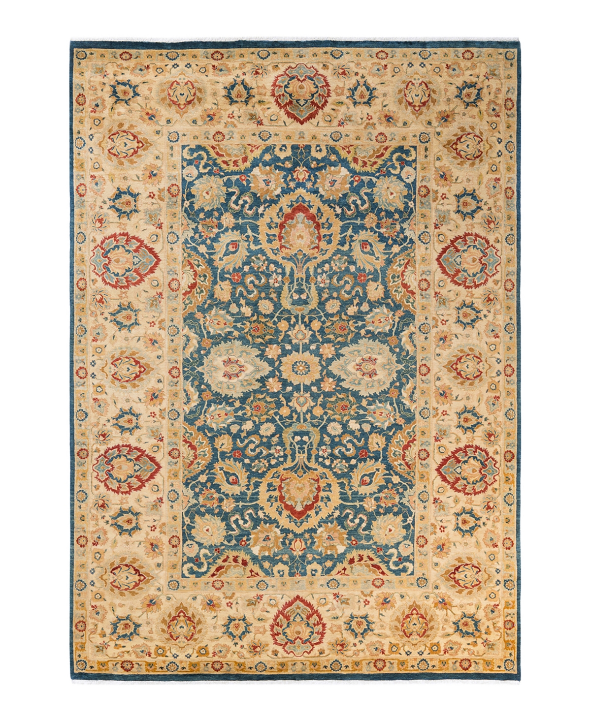 Closeout! Adorn Hand Woven Rugs Mogul M1289 6'3in x 9' Area Rug - Blue