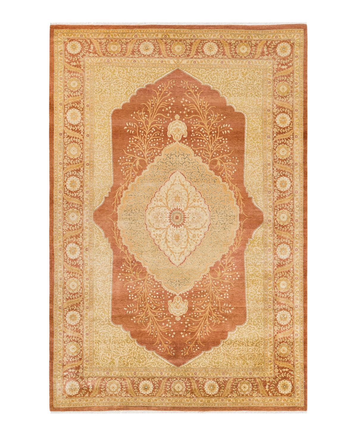 Closeout! Adorn Hand Woven Rugs Mogul M1494 6'3in x 9'6in Area Rug - Brown