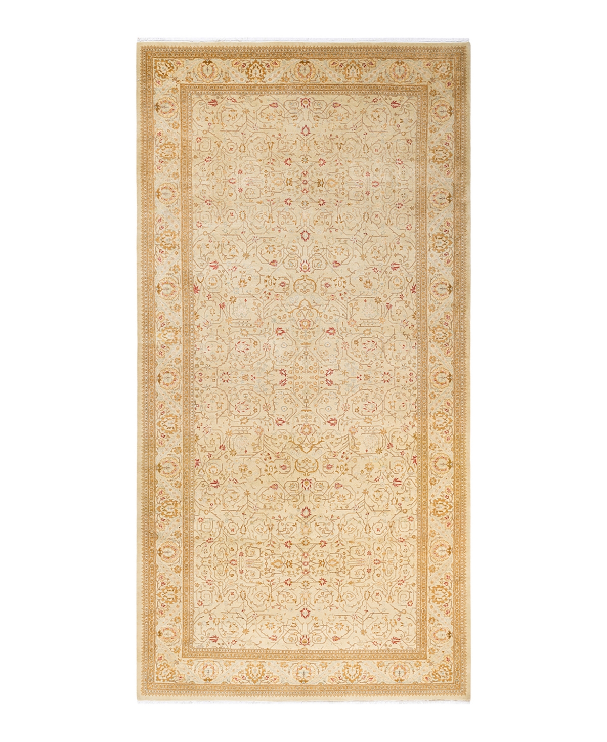 Closeout! Adorn Hand Woven Rugs Mogul M1503 6'3in x 12'7in Runner Area Rug - Ivory