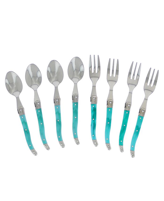 French Home Laguiole Cocktail or Dessert Spoons and Forks, Set of 8