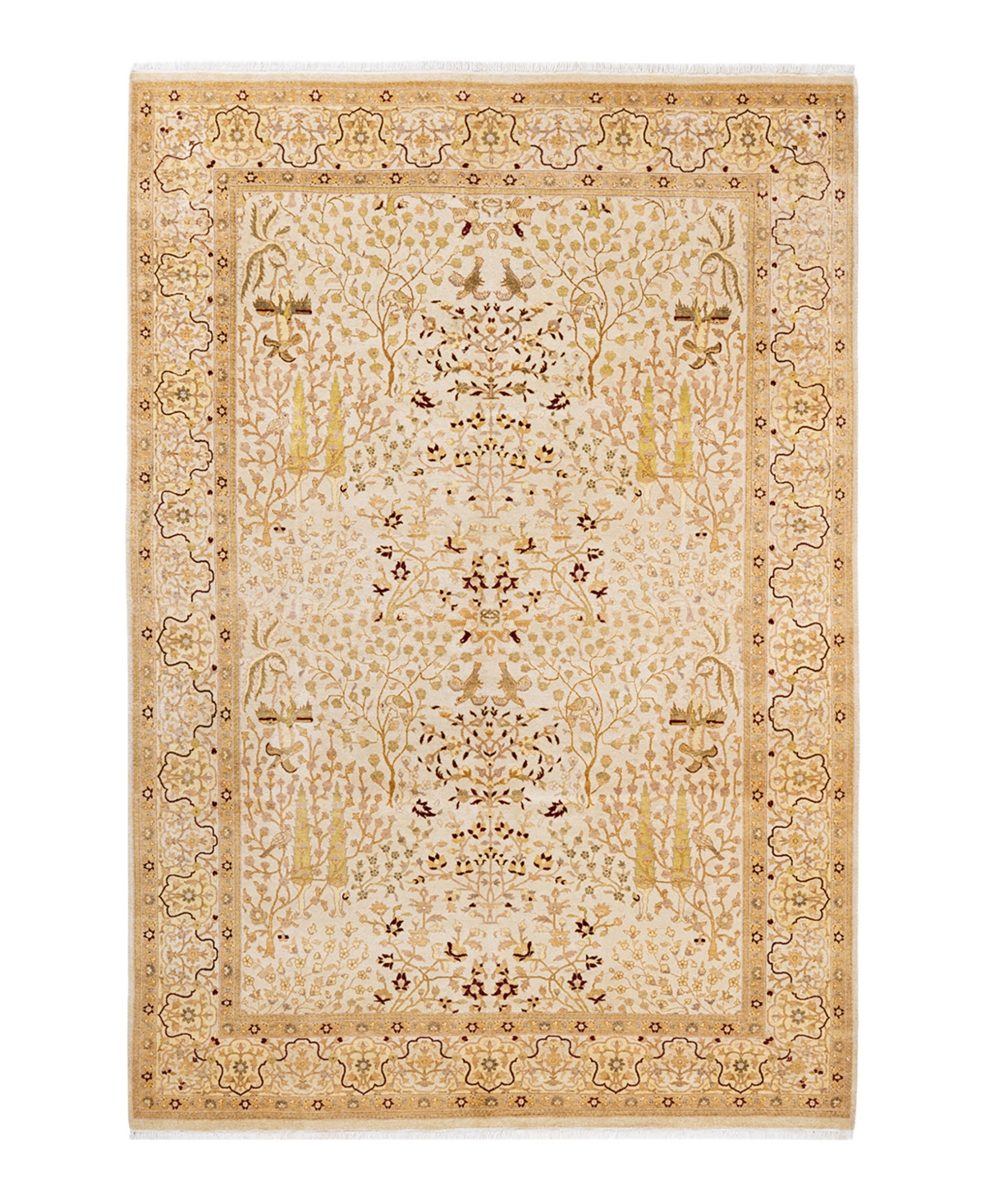 Closeout! Adorn Hand Woven Rugs Mogul M1550 6'3in x 8'9in Area Rug - Ivory