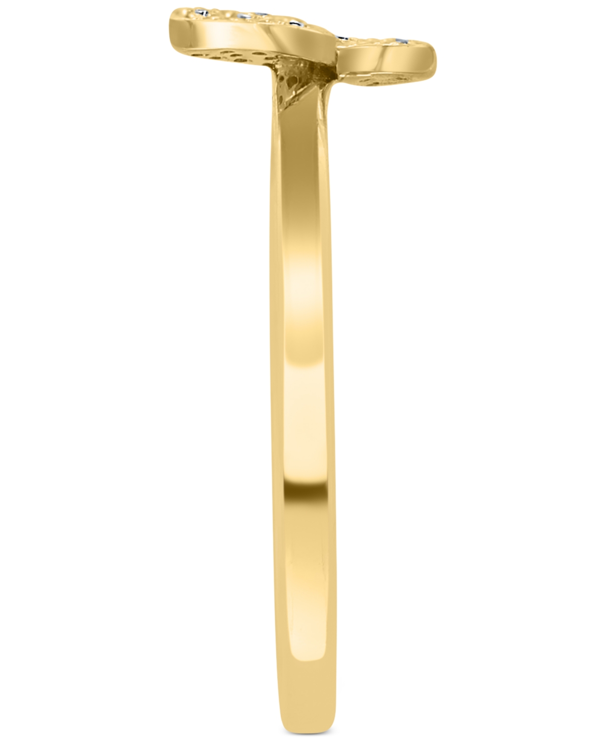 Effy Diamond Butterfly Ring (1/10 ct. t.w.) in Sterling Silver or 14k Gold-Plated Sterling Silver - Gold-Plated Sterling Silver