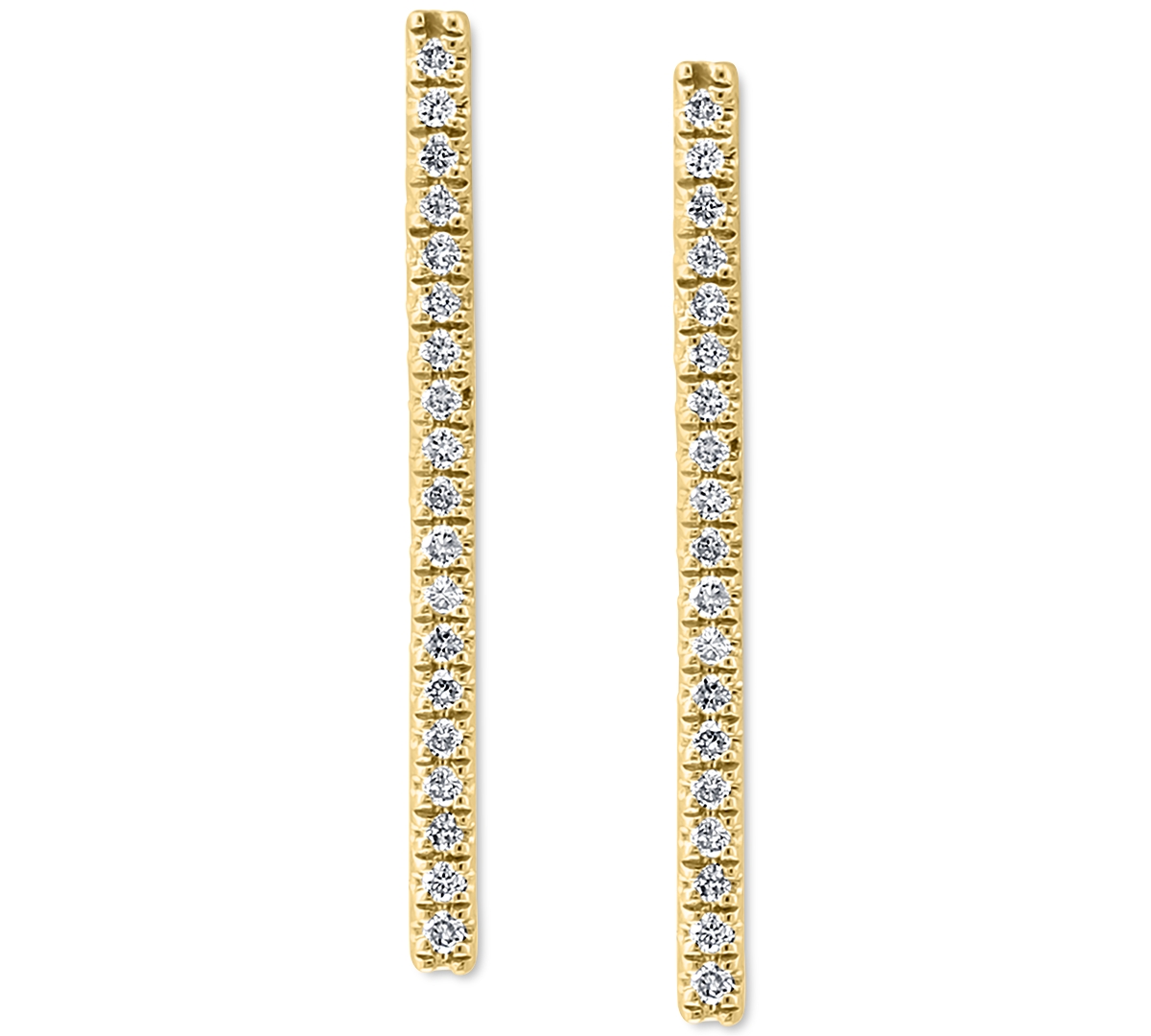 Effy Diamond Linear Drop Earrings (1/10 ct. t.w.) in Sterling Silver or 14k Gold-Plated Sterling Silver - Gold-Plated Sterling Silver