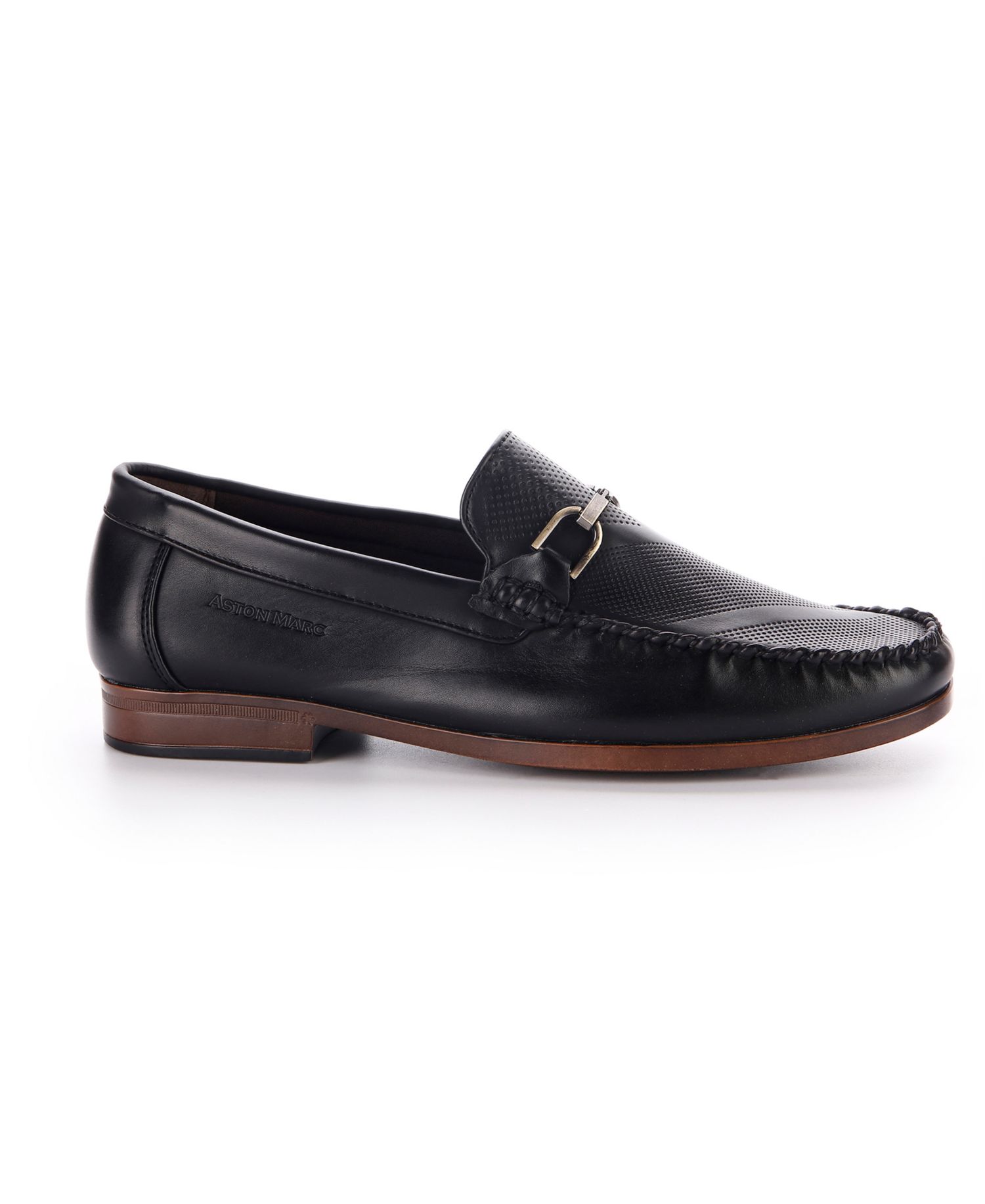 Men's Perforated Buckle Loafers