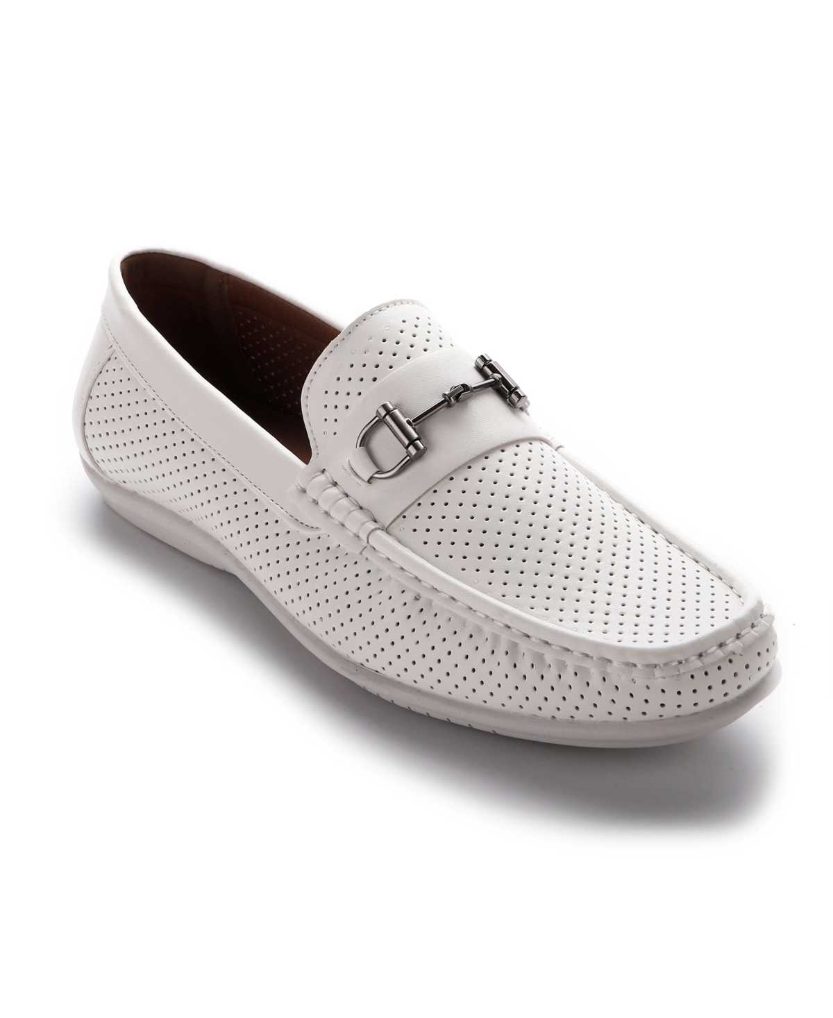 Men's Perforated Classic Driving Shoes - White