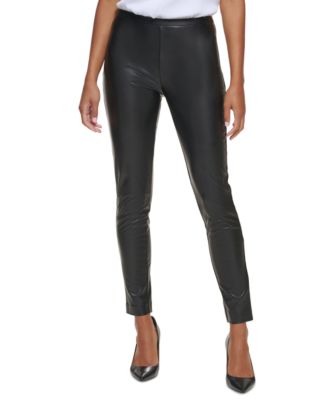 calvin klein faux leather pants