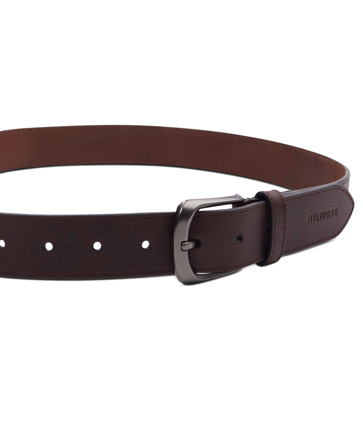 Tommy Hilfiger Men's Enamel Logo Ornament Casual Leather Belt