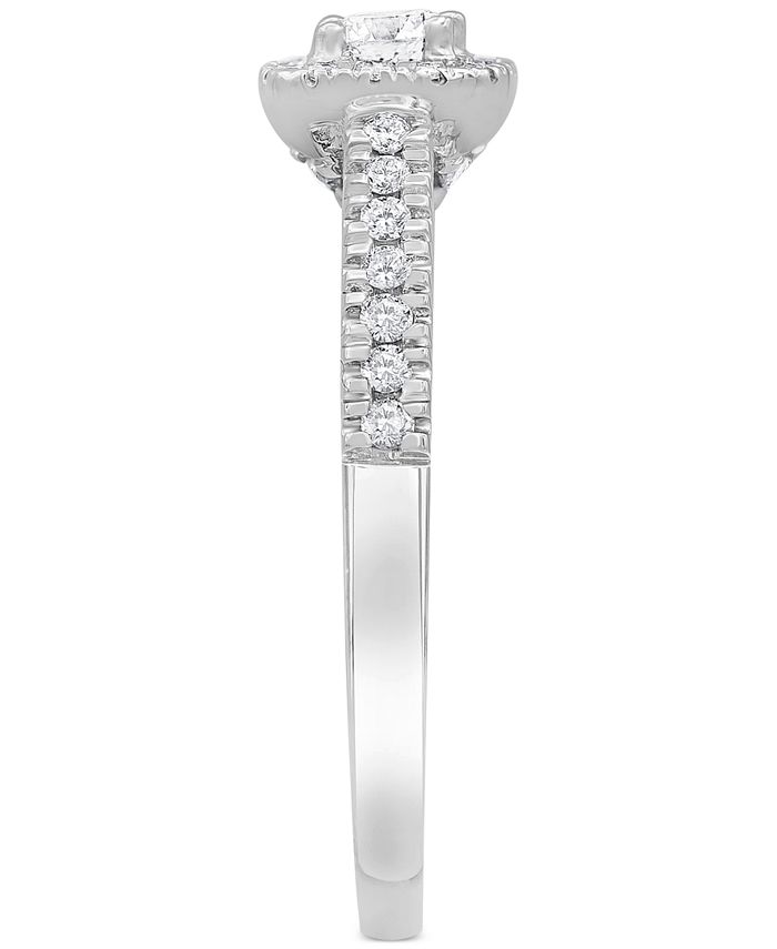 Macy's - Diamond Halo Engagement Ring (1/2 ct. t.w.) in 14k White Gold
