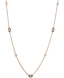 Chocolate Diamond Oval Link 36" Necklace (1-1/4 ct. t.w.) in 14k Rose Gold