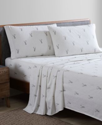 Printed Cotton Flannel 4-Pc. Sheet Set, Queen