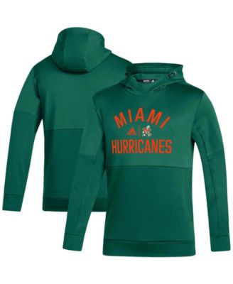 Men s Green Miami Hurricanes Sideline Locker Heritage Team Issue Aeroready Pullover Hoodie Macy s