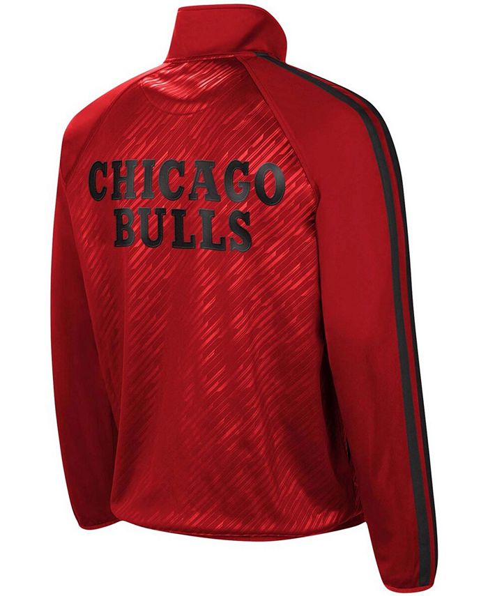 G Iii Sports By Carl Banks Mens Red Chicago Bulls Streamline Tricot Raglan Full Zip Track 