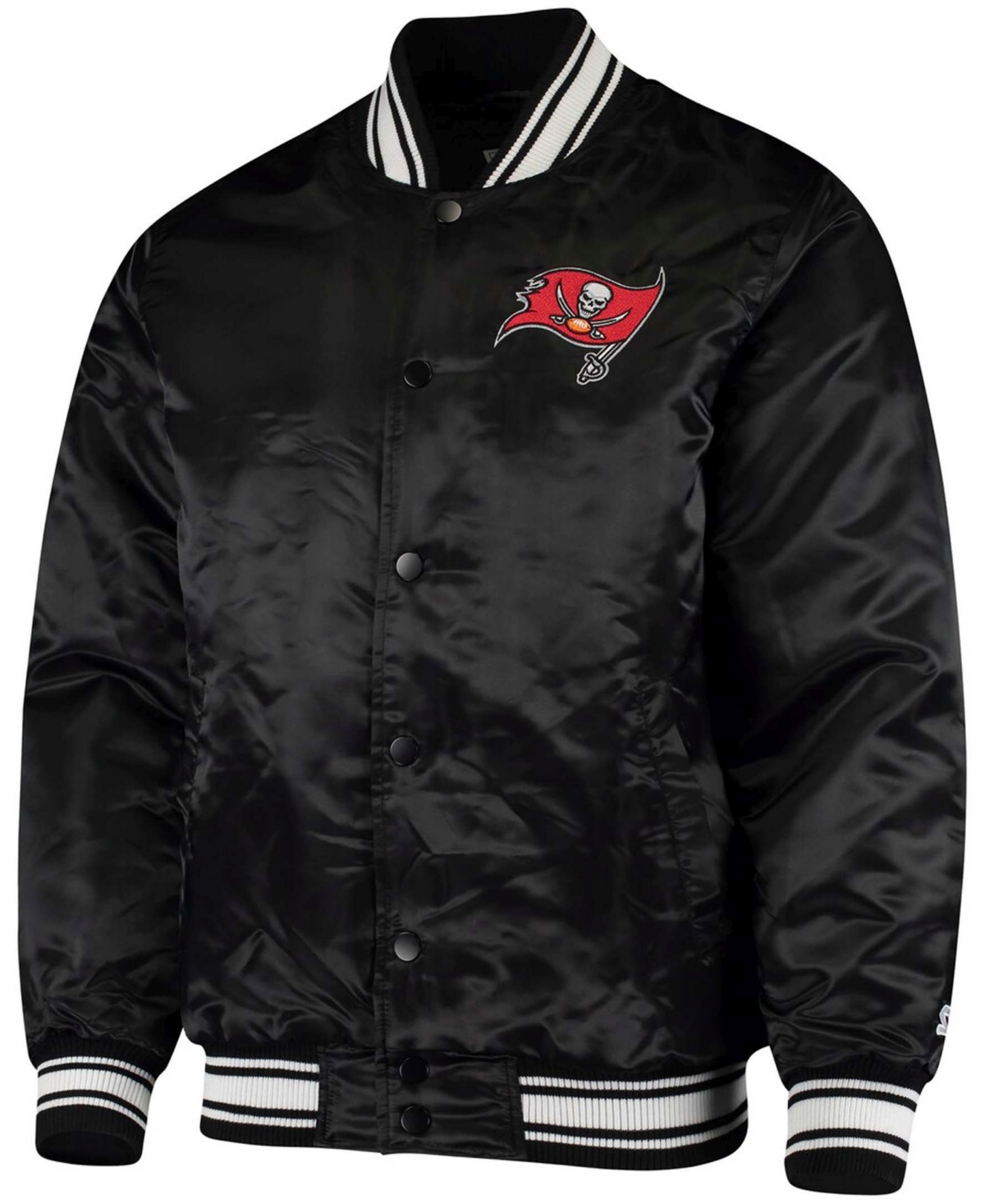 Men'sTampa Bay Buccaneers Locker Room Satin Varsity Full-Snap Jacket - Black