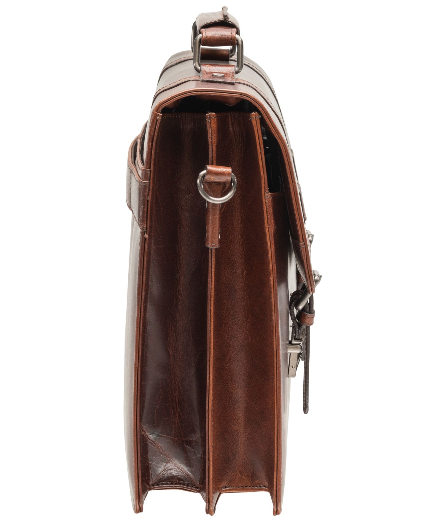 Мужская сумка Mancini Buffalo Collection Double Compartment Laptop Briefcase, цвет: Коричневый — фото 4
