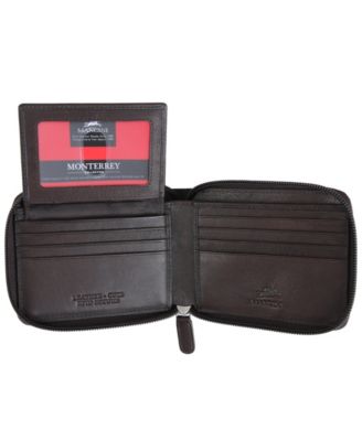 Men's Monterrey Collection Zippered Bifold Wallet with Removable Pass Case