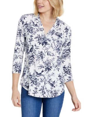 Charter Club - V-Neck 3/4-Sleeve Top