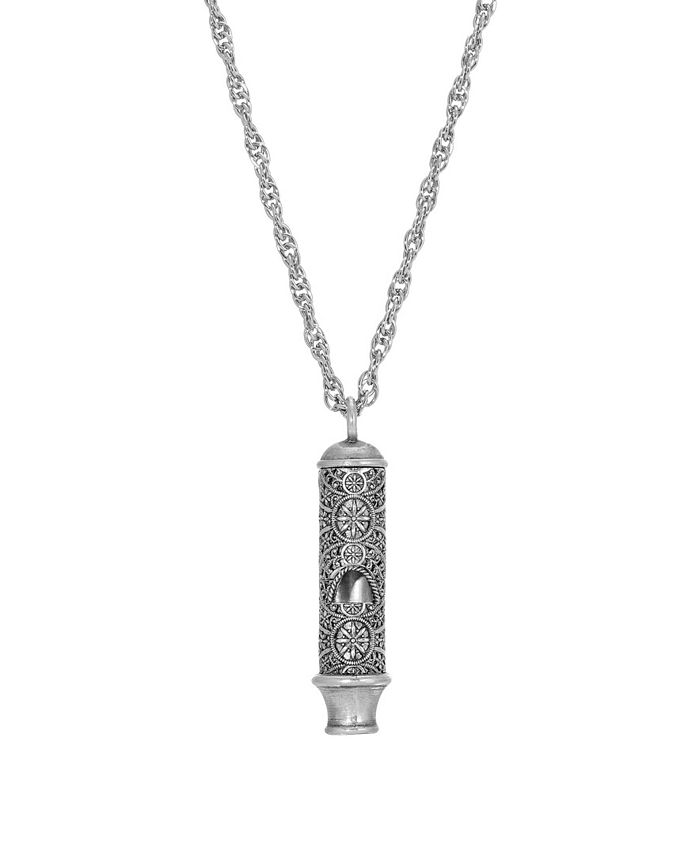 Louis Vuitton Lv Whistle Chain Pendant Necklace Silver