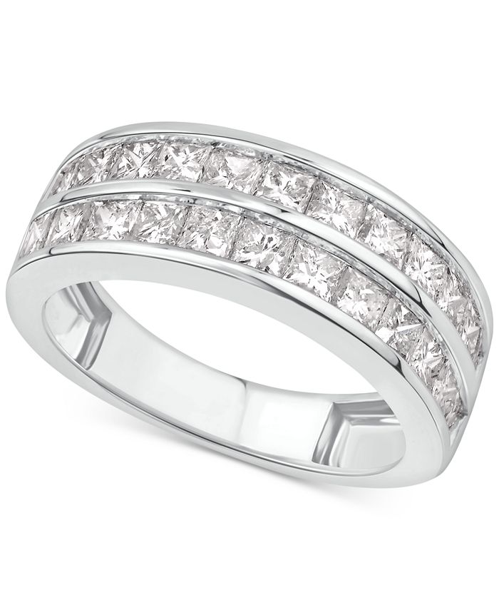 Double row sales princess cut ring
