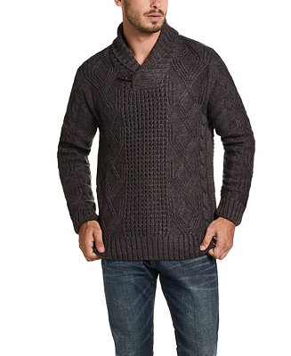 Weatherproof Vintage Men's Fisherman Shawl Toggle Sweater - Macy's