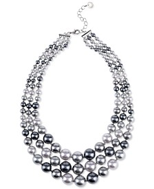 Imitation Pearl Three-Row Collar Necklace, Created for Macy's 