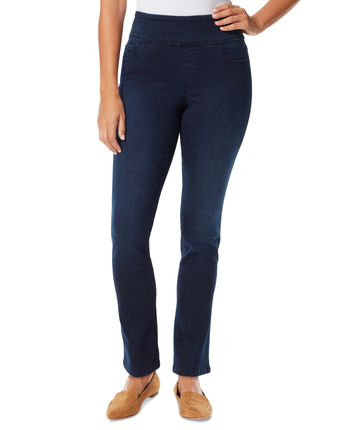 Shop Gloria Vanderbilt Petite Amanda High Rise Slim-fit Pull-on Jeans In Kansas