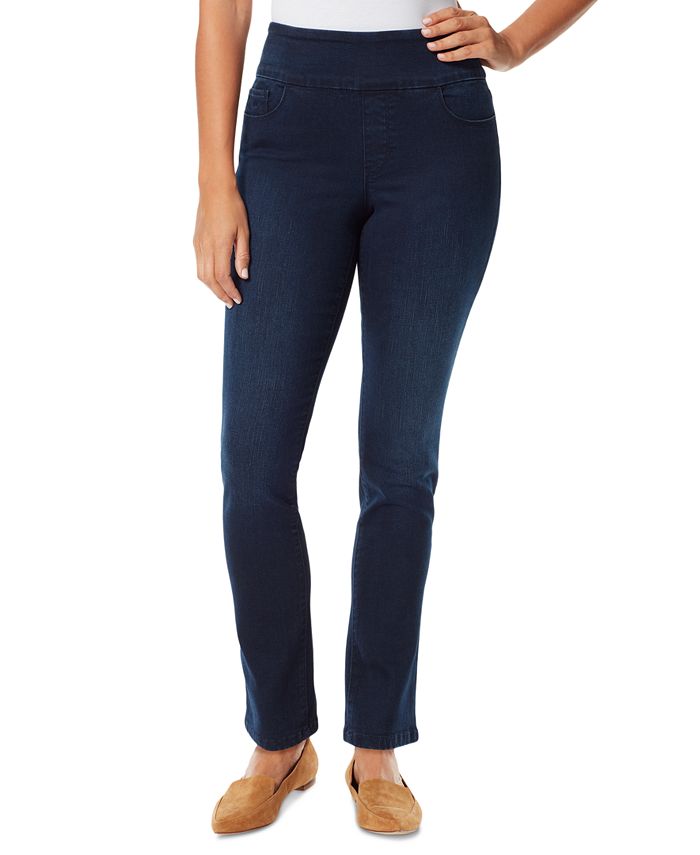 Gloria Vanderbilt Women's Amanda Pull-On Slim-Straight Jeans - Macy's