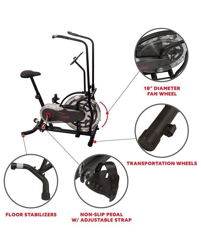 sunny health & fitness zephyr air fan exercise bike