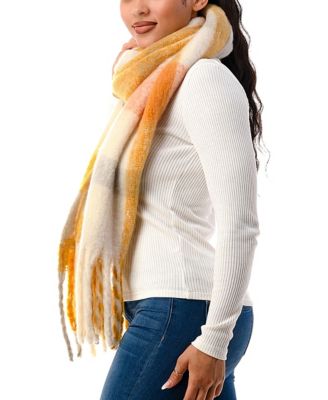 Women's Plaid Fringe-Trim Blanket Scarf