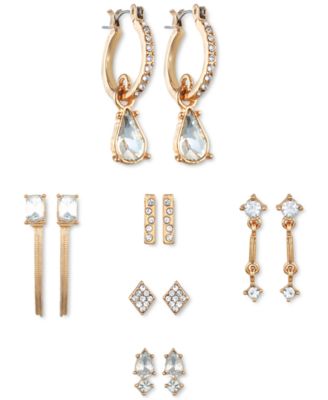 Photo 1 of GUESS 6-Pc. Gold-Tone Crystal Earrings Set