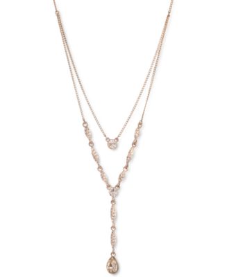 Givenchy Pavé Twist Two-Row Lariat Necklace, 18