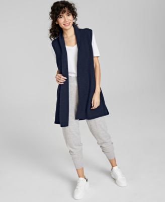 Charter Club - 100% Cashmere Sleeveless Open-Front Sweater