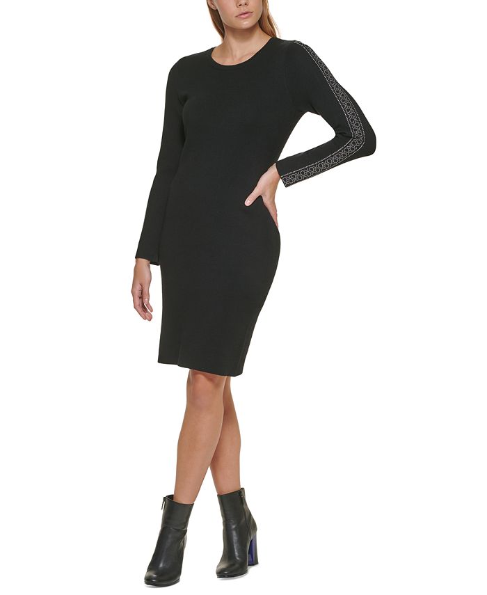Calvin Klein Logo Sweater Dress & Reviews - Dresses - Women - Macy's