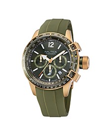 Men's Green Silicone Strap Watch 46mm