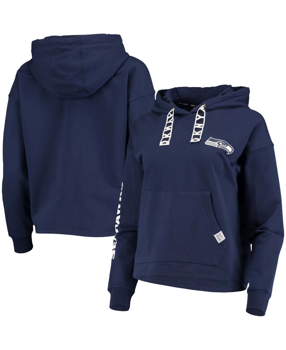 Women's College Navy Seattle Seahawks Staci Pullover Hoodie - College Navy