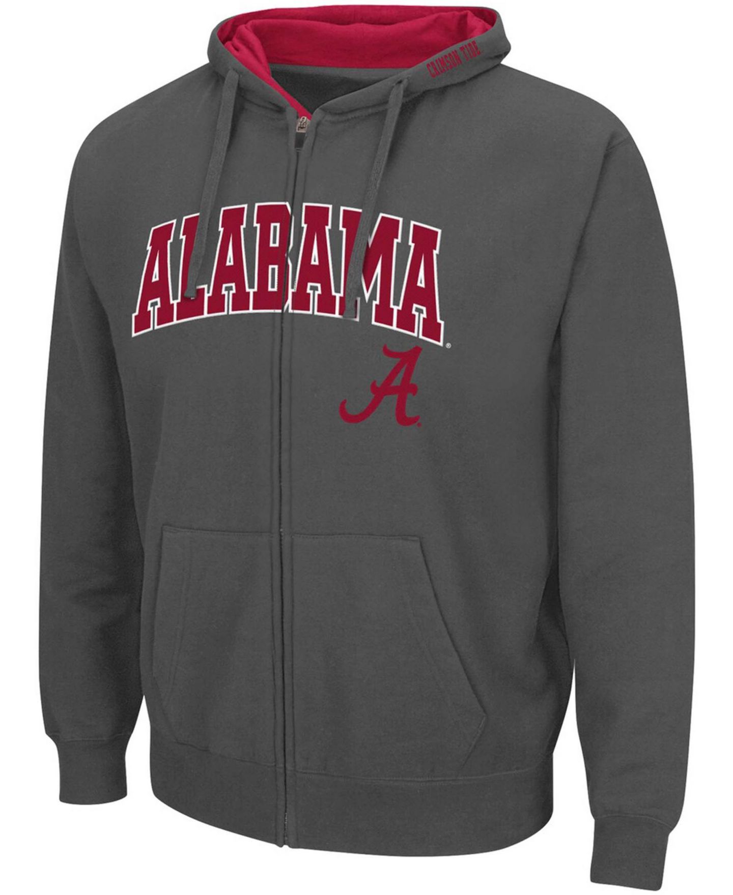 Мужское худи Colosseum Alabama Crimson Tide Arch Logo 3.0 Full-Zip, цвет: Угольный — фото 3