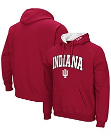 Men's Crimson Indiana Hoosiers Arch Logo 3.0 Pullover Hoodie