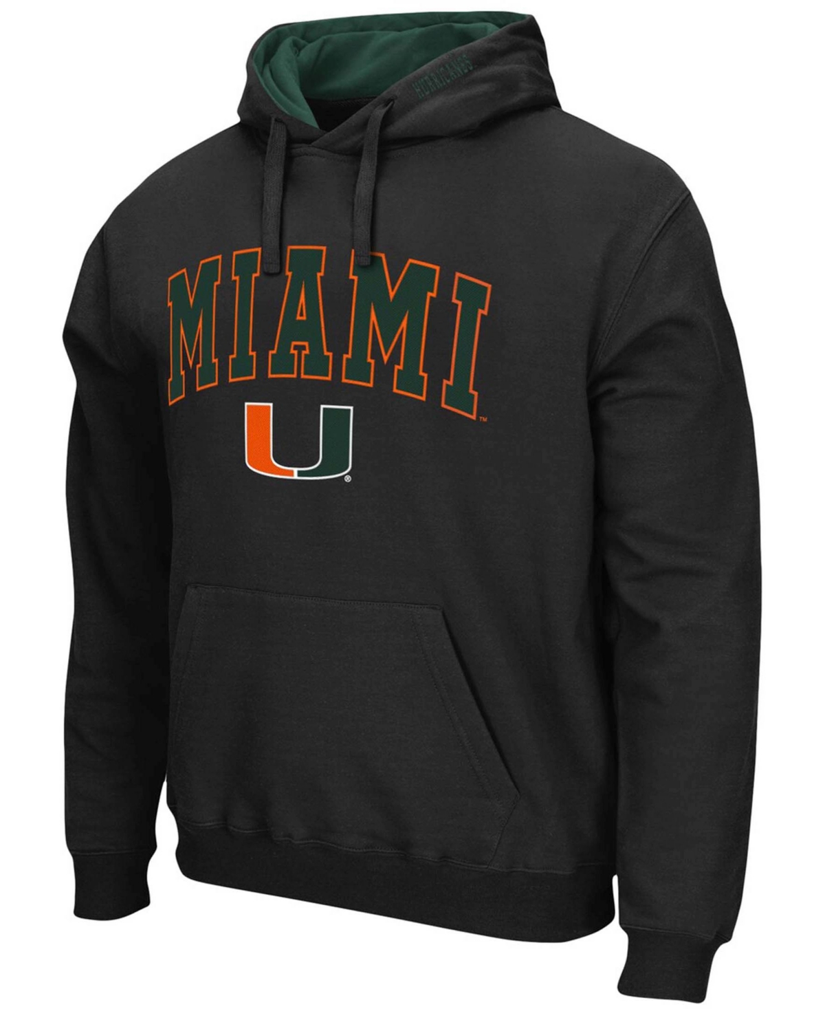 Colosseum Men's Miami Hurricanes Arch Logo 3.0 Pullover Hoodie In Black