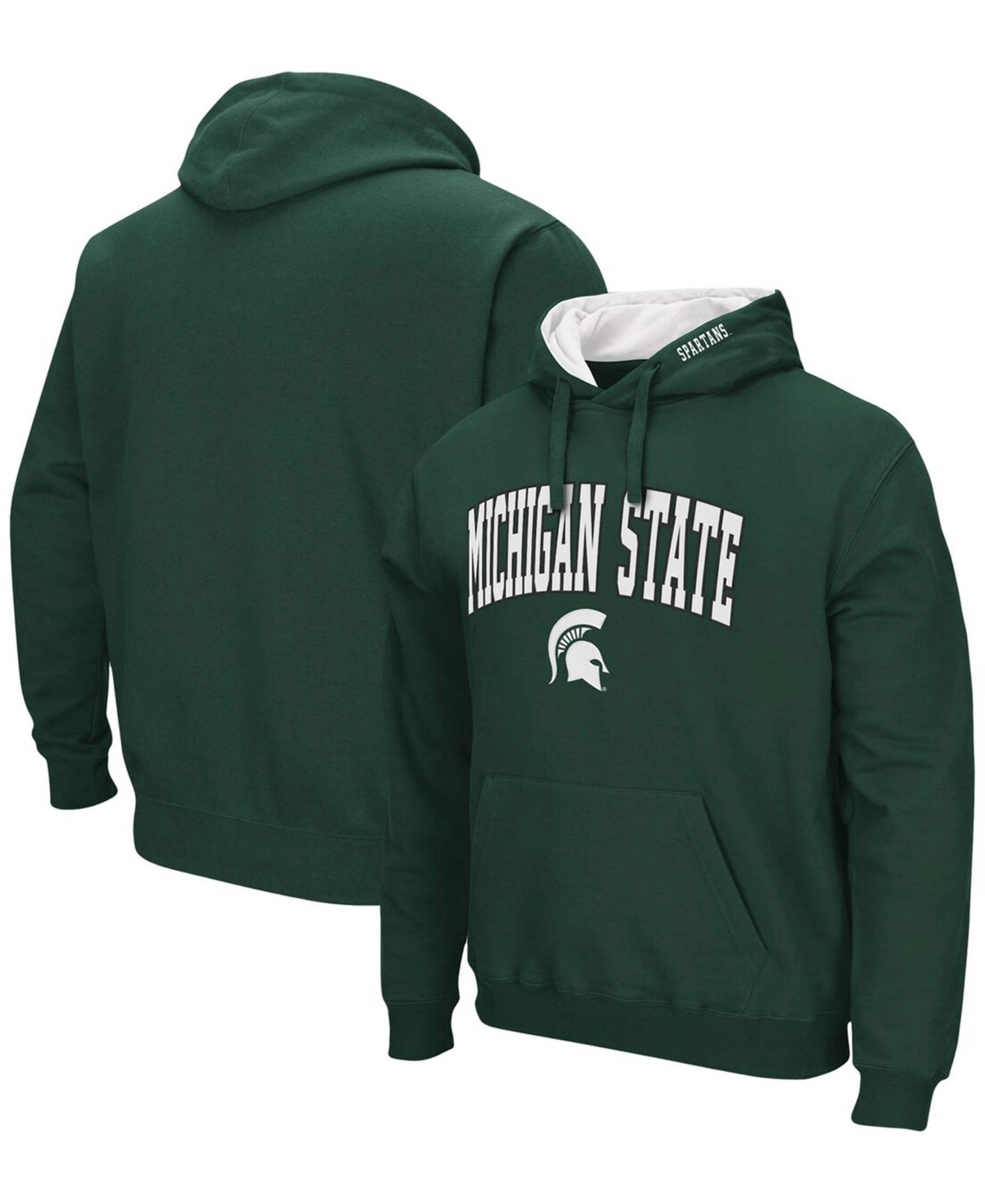 Colosseum Men's Green Michigan State Spartans Arch Logo 3.0 Pullover Hoodie In Green