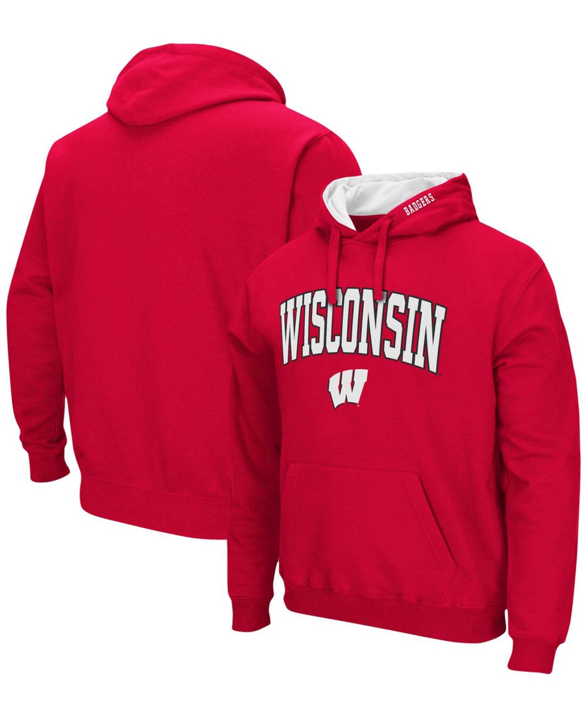 Colosseum Men's Red Wisconsin Badgers Arch Logo 3.0 Pullover Hoodie