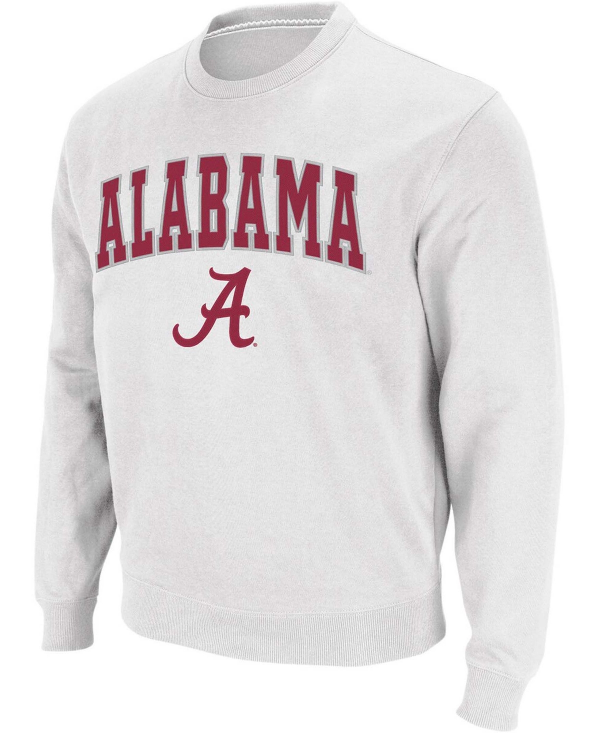 Shop Colosseum Men's White Alabama Crimson Tide Arch Logo Crew Neck Sweatshirt