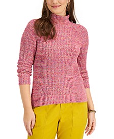 Marled Cotton Mock-Neck Sweater, Created for Macy's