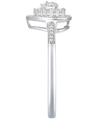 Diamond Cluster Heart Ring (1/4 ct. t.w.) in Sterling Silver