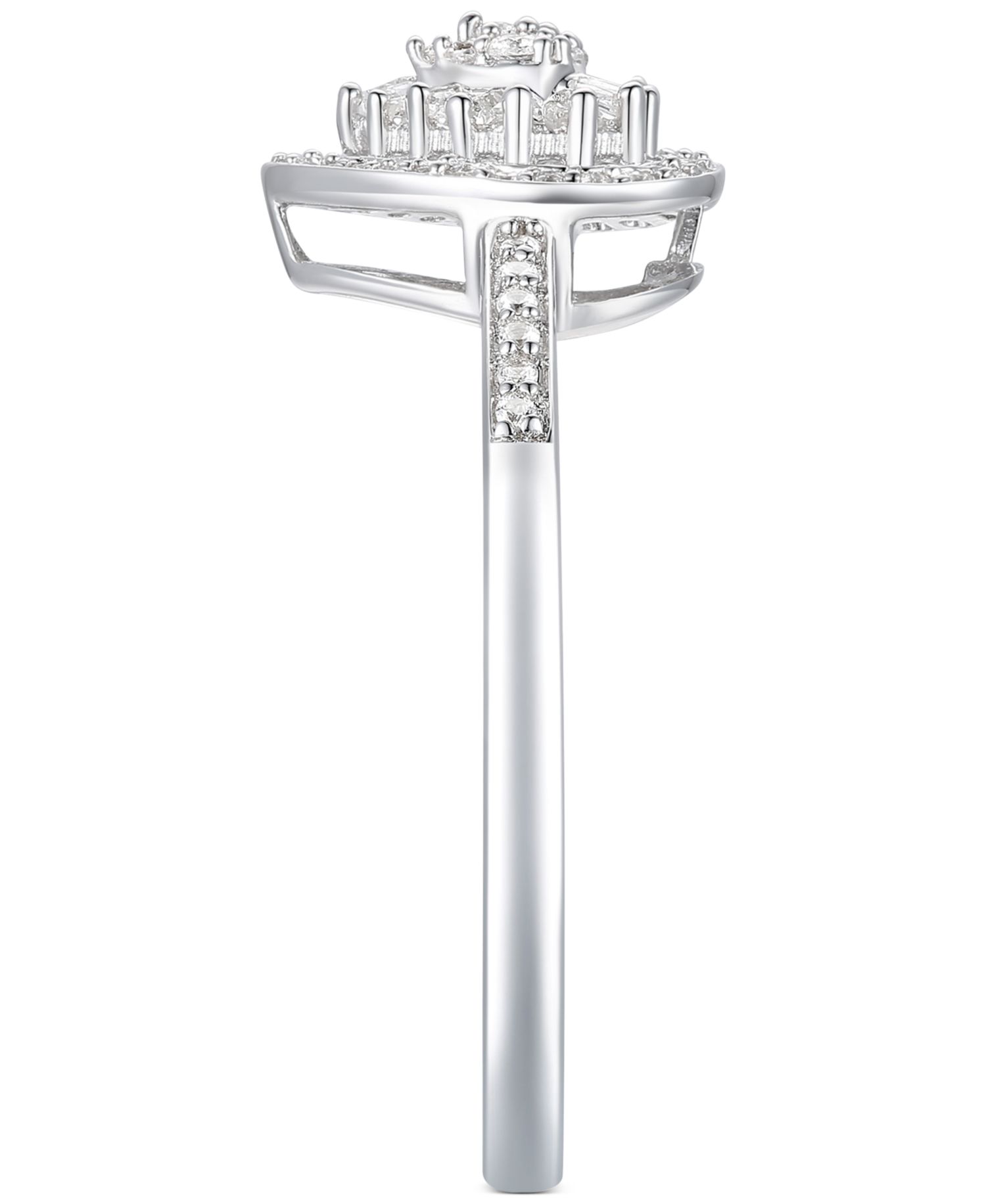 Diamond Cluster Heart Ring (1/4 ct. t.w.) in Sterling Silver
