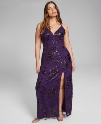 macy's purple dress plus size