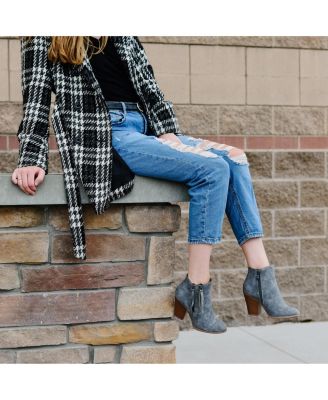 Women's Vally Double Zipper Stacked Heel Ankle Booties